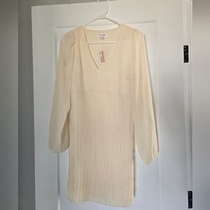 Cream Long Sleeve Dress